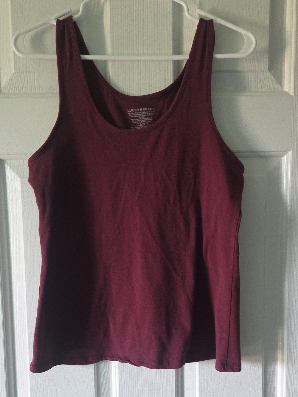 Lucky Brand Women's Burgundy Scoop Neck Tank